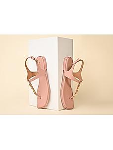 ROCIA Pink Women T-Strap Flat Sandals