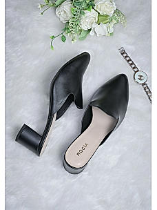 Rocia Black mule block heels