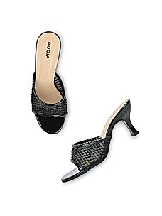 Rocia Black Women Mesh Diamante Stilettos