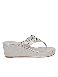 Rocia Silver Women Embellished Wedges
