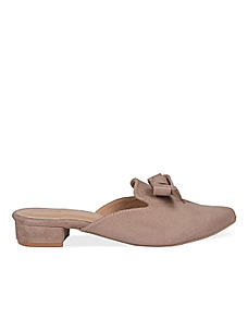 Rocia Chickoo Women Suede Bow Tie Mules