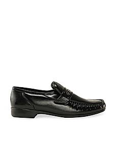 Regal Black Men Flexible Formal Leather Slip On Shoes