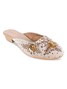 Rocia Rose Gold Women Embroidered Mules