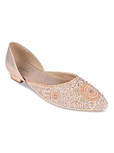 Rocia Rose Gold Women Hand Embroidered Mojris