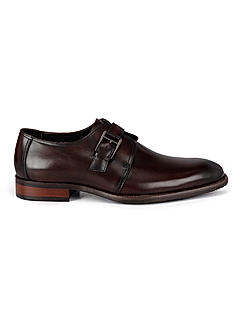 Coffee Leather Monk Straps