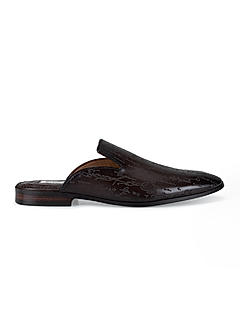 Coffee Signato Leather Mules