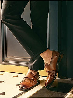 Tan Woven Monk Straps