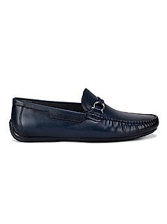 Blue Leather Moccasins
