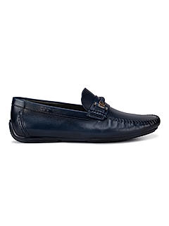 Blue Leather Moccasins