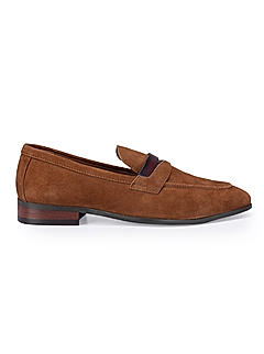 Camel Suede Leather Loafers