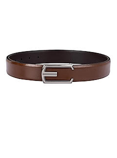 Cognac Plain Leather Formal Men's Belt