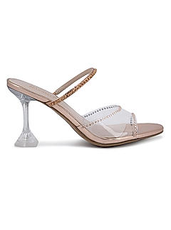 Metallic Embellished Strappy Heels
