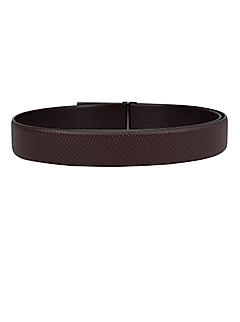 Brown Textured Leather Belt