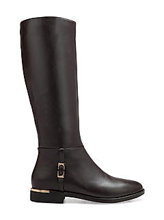 Coffee Leather Knee High Boots