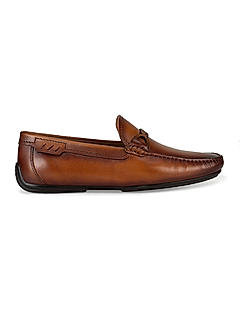 Tan Leather Panel Moccasins