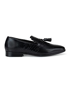 Black Signato Leather Loafers
