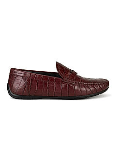 Burgundy Leather Moccasins