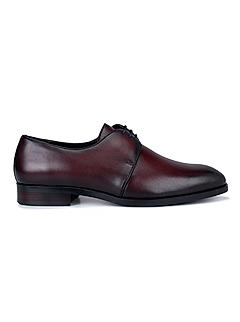 Burgundy Plain Leather Lace Ups