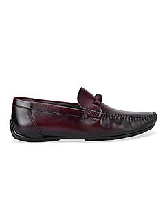 Burgundy Moccasins With Knot Detail