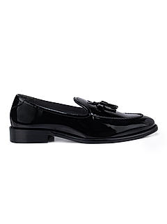 Black Patent Loafers With Tassels