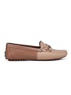 Nude Moccasins With Bow Detail