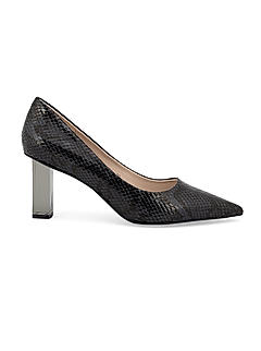 Black Textured Pointed Toe Pumps