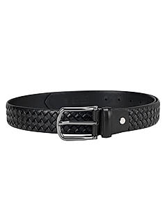 Black Mat Leather Men's Belt