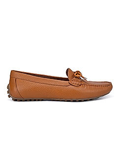 Orange Moccasins With Bow Detail