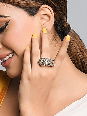 Amazon.com: Crunchy Fashion Gold-Plated Large Finger Ring in Jodha Akbar  Traditional Style for women/girls: Clothing, Shoes & Jewelry