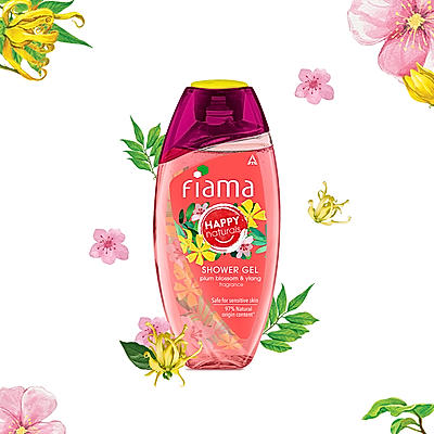 Happy Naturals Plum Blossom & Ylang Shower gel, 250 ml