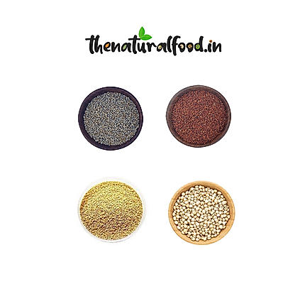 Rye, Ragi, Kodo Millet & White Jowar - Fiber Rich (1 Kg each)