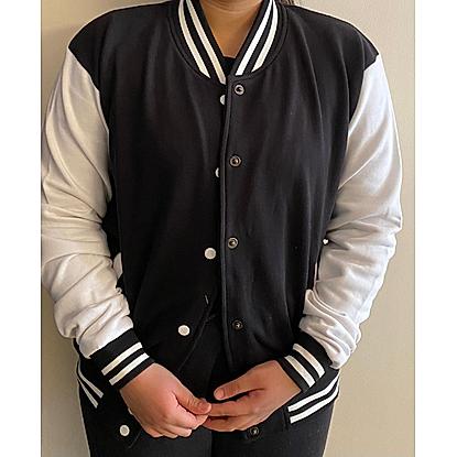 Mens Red and black Wool letterman Jacket with Leather Sleeves