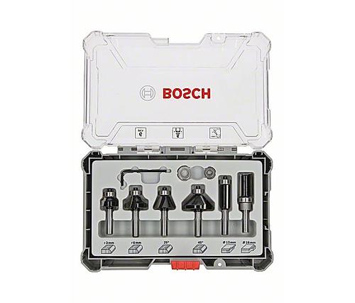 Bosch Professional 6 Pcs Router Bit Set With Straight Bits With 6Mm Shank, 