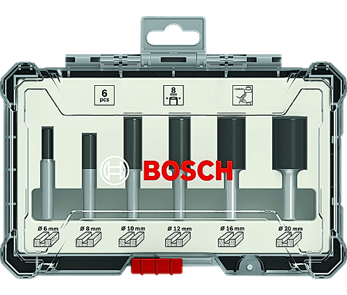 6-Piece Straight Router Bit Sets Sets