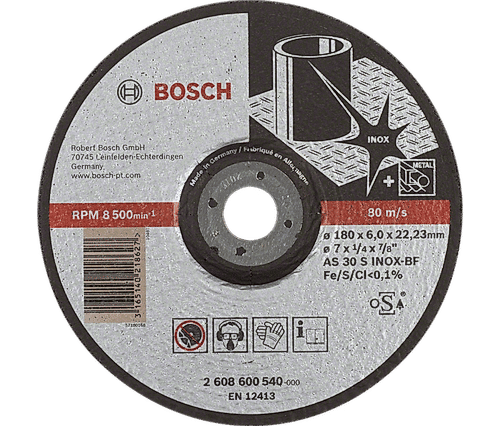 Expert for Inox Grinding Discs with Depressed Centre, 22.23 mm Bore for Large Angle Grinders Single Products / Multipacks