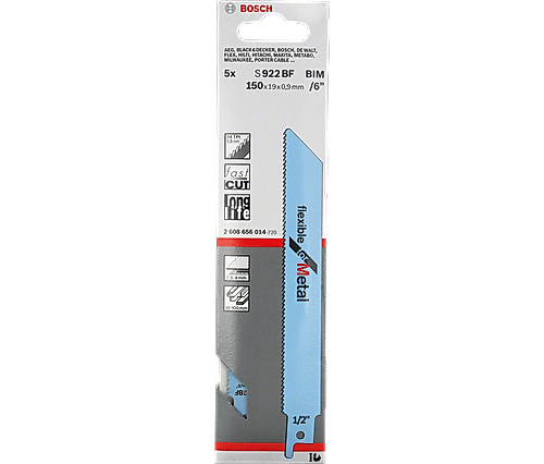 S 922 BF Flexible for Metal Recip Blades Single Products / Multipacks