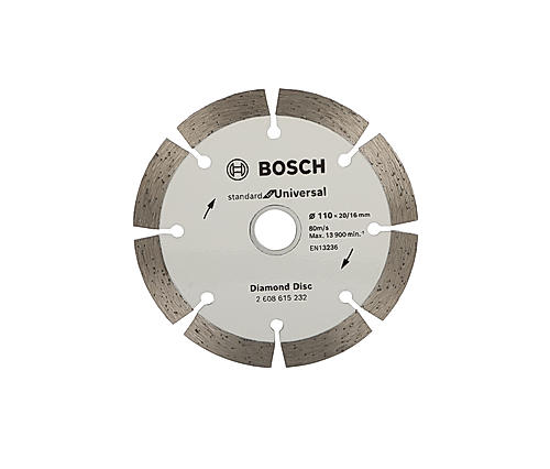 Bosch  Diamond Cutting Blade, 4" / 110mm diameter & 16 / 20mm bore , Segment Height 10mm, Pack of 1