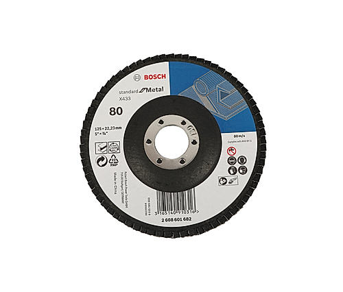 Bosch Eco Flap Disc for Angle Grinders for Metal and Wood, 5" / 125mm Grit 60, Pack of 11