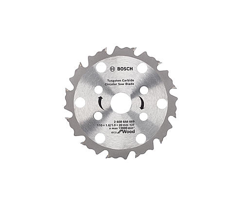 Bosch Circular Saw Blade for wood 4'' / 110mm dia, 20mm Bore , 12 Teeth, Pack of 1