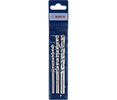 Bosch CYL-2 Impact Drill Bit / Masonry drill bit set with diameter 6.0/8.0/10.0 mm, Pack of 3