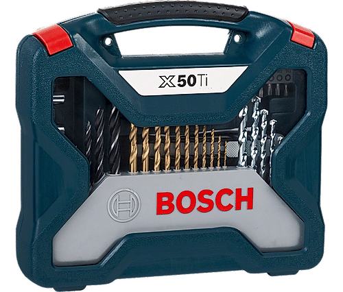 Bosch Professional Drill bits & Screwdriver Bit set, 50 piece, Xline Blue, Masonry Bits, HSS-TIN Metal drill bits, Wood Drill bits, Screwdriver bits, Countersink Bits 