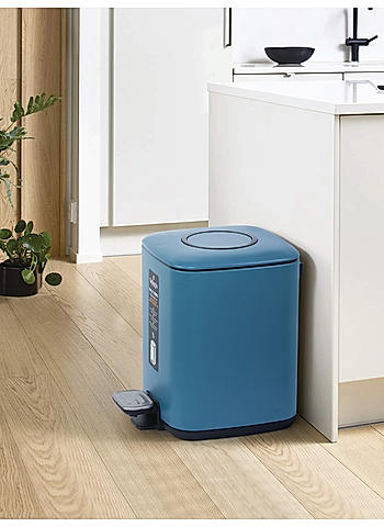Bellagio Lavender Blue 9L Dustbin 410High-Quality Stainless Steel Pedal Trash Can/DustBin With Plastic Bucket 