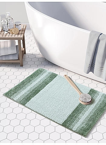 Luxe (50x80cm) Green Anti-Slip Bath Mat with TPR Backing