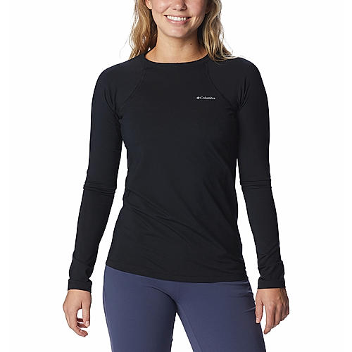 Columbia Womens Black Omni-Heat Reflective Midweight Stretch Long Sleeve Thermal Top