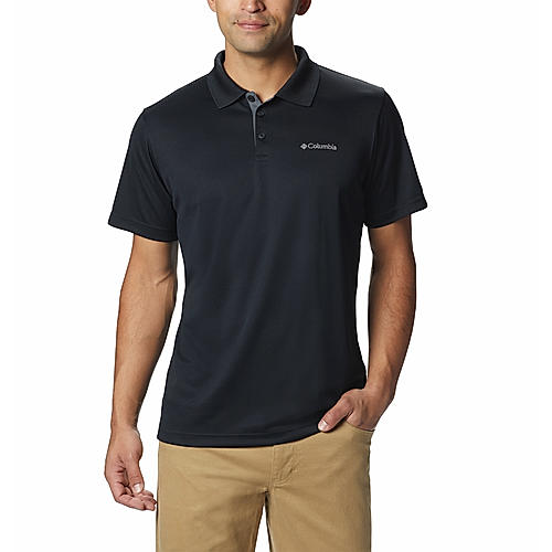 Columbia Mens Black Omni-Wick Utilizer Polo Tshirt