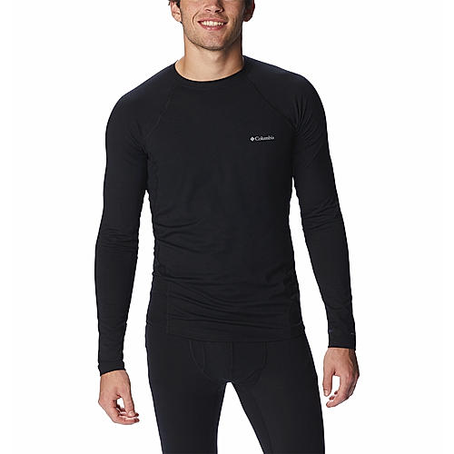 Columbia Mens Black Omni-Heat Reflective Midweight Stretch Long Sleeve Thermal Top