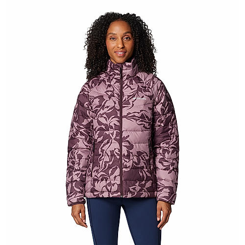 Columbia Womens Purple Omni-Heat Reflective Powder Lite II Printed Full Zip Jacket