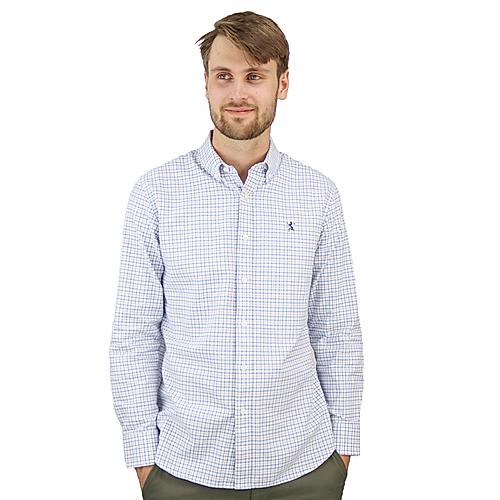 Men's Oxford Shirt with Small Lion Embroidery