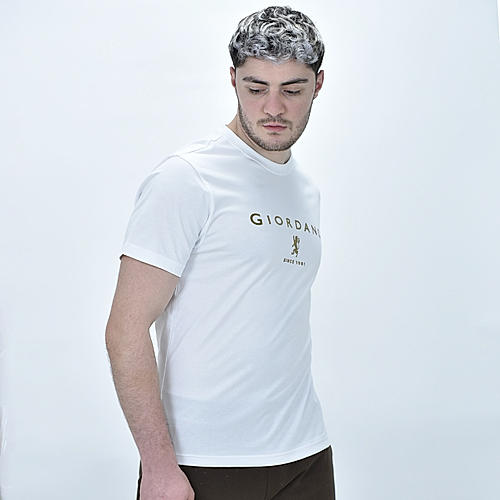 Men's White Short Sleeve Print Tee