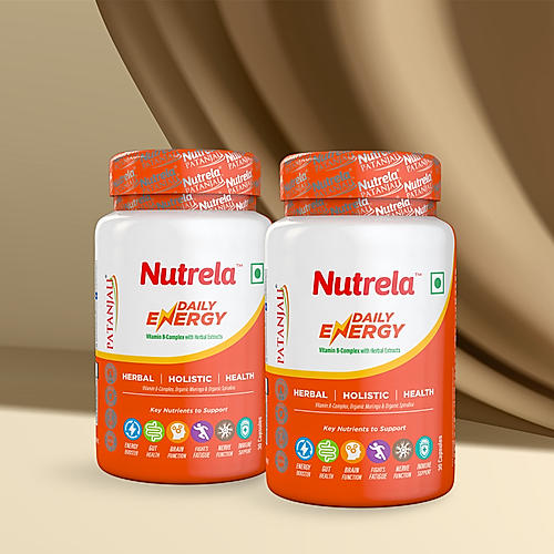 Patanjali Nutrela Daily Energy - Organic B Complex 30 X 2 Capsules (Pack of 2)